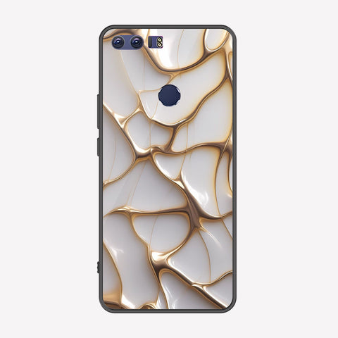 Huawei Honor 8 Cover - Luxury Gold Marble Series - Premium Printed Metal soft Bumper shock Proof Case
