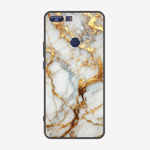 Huawei Honor 8 Cover - Luxury Gold Marble Series - Premium Printed Metal soft Bumper shock Proof Case