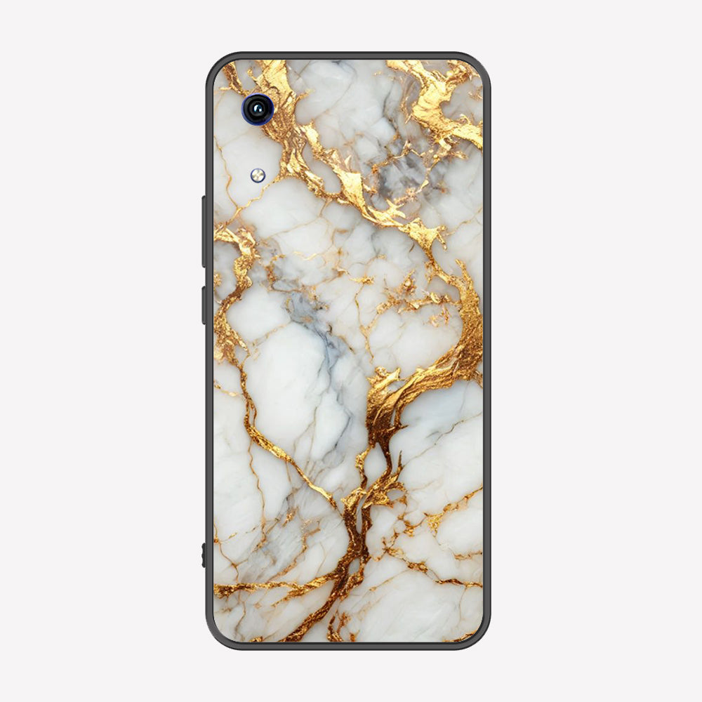 Huawei Honor 8A Cover - Luxury Gold Marble Series - Premium Printed Metal soft Bumper shock Proof Case