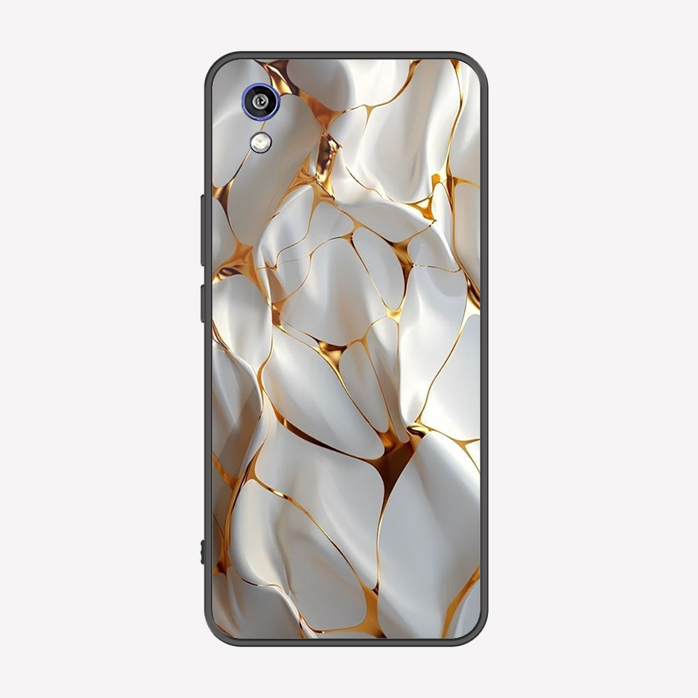 Huawei Honor 8S Cover - Luxury Gold Marble Series - Premium Printed Metal soft Bumper shock Proof Case