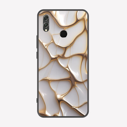 Huawei Honor 8X Cover - Luxury Gold Marble Series - Premium Printed Metal soft Bumper shock Proof Case