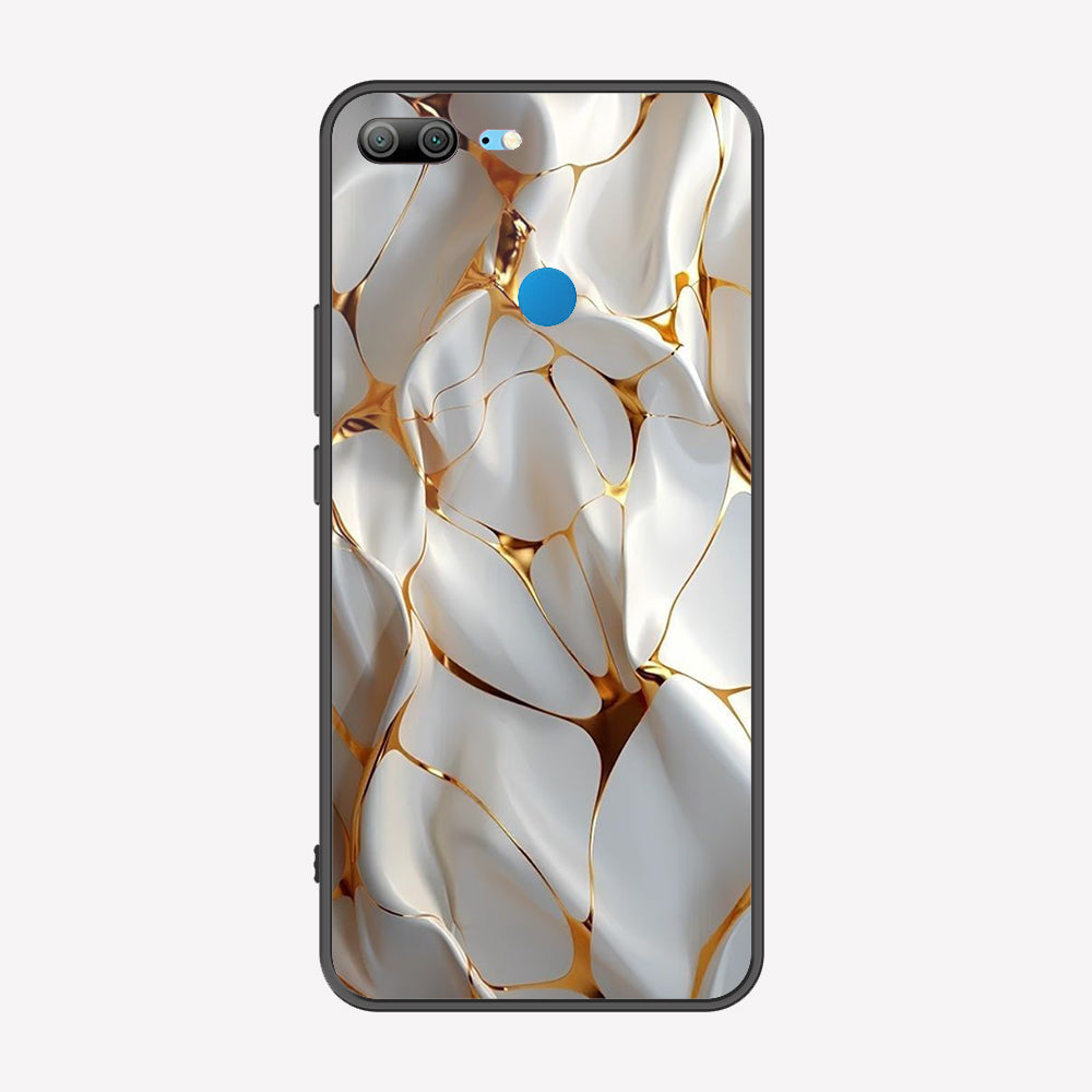 Huawei Honor 9 Lite Cover - Luxury Gold Marble Series - Premium Printed Metal soft Bumper shock Proof Case