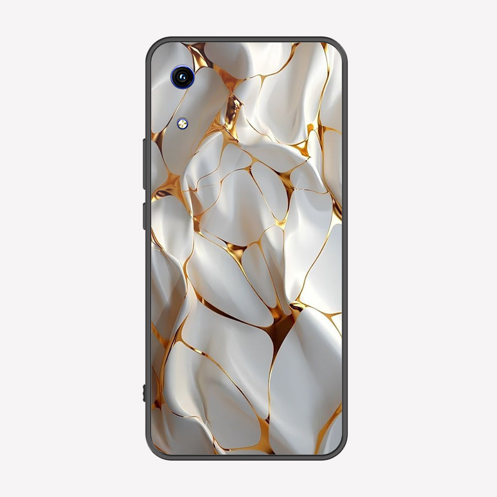 Huawei Honor Play 8A Cover - Luxury Gold Marble Series - Premium Printed Metal soft Bumper shock Proof Case