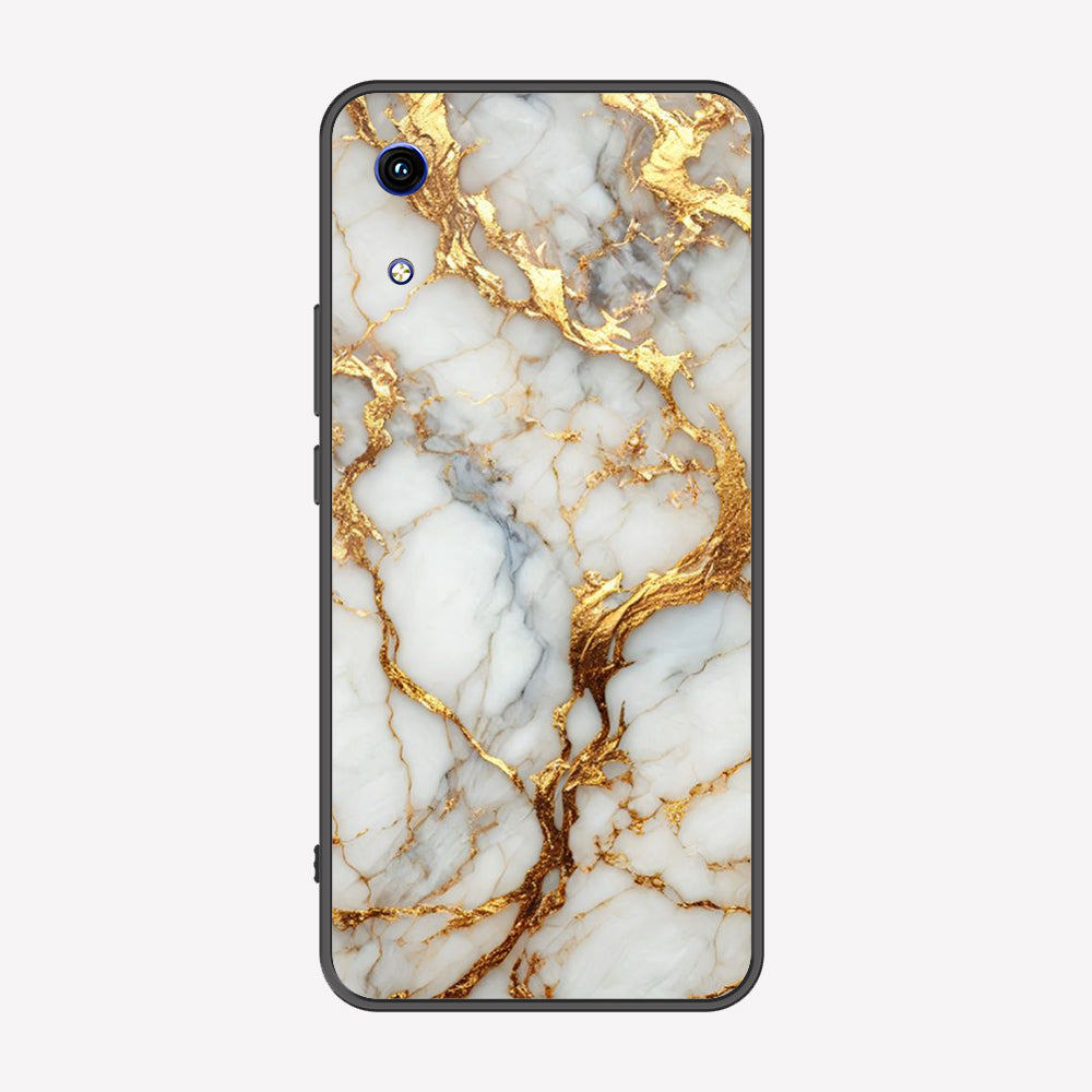 Huawei Honor Play 8A Cover - Luxury Gold Marble Series - Premium Printed Metal soft Bumper shock Proof Case