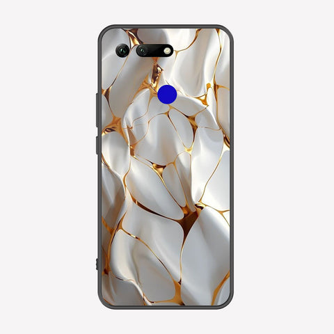 Huawei Honor View 20 Cover - Luxury Gold Marble Series - Premium Printed Metal soft Bumper shock Proof Case