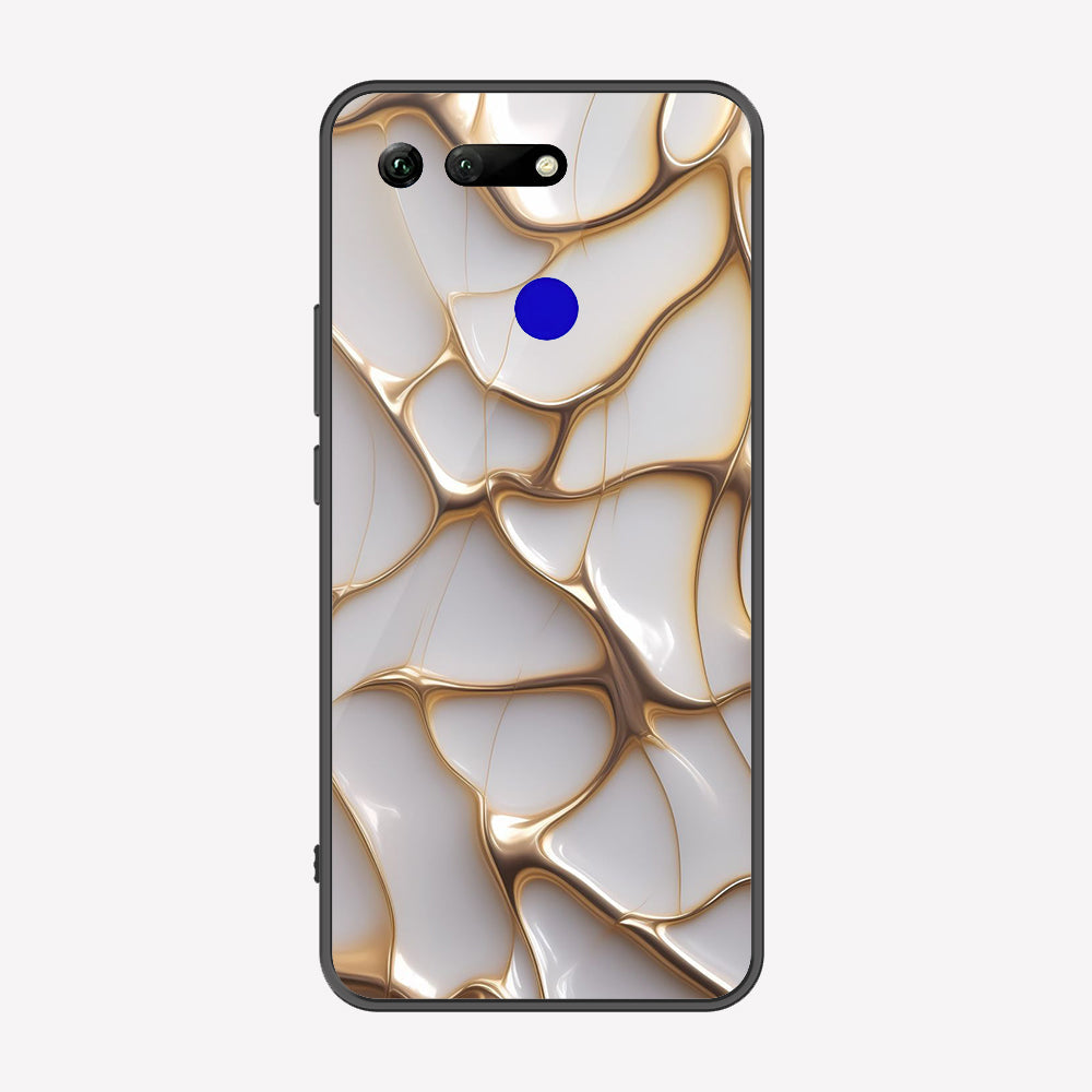 Huawei Honor View 20 Cover - Luxury Gold Marble Series - Premium Printed Metal soft Bumper shock Proof Case