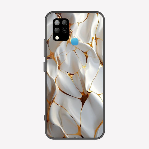 Infinix Hot 10s Cover - Luxury Gold Marble Series - Premium Printed Metal soft Bumper shock Proof Case