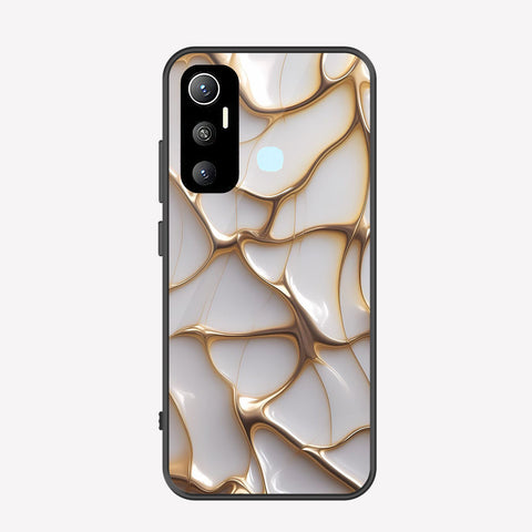 Infinix Hot 11 Cover - Luxury Gold Marble Series - Premium Printed Metal soft Bumper shock Proof Case