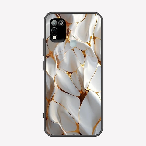 Infinix Hot 9 Play Cover - Luxury Gold Marble Series - Premium Printed Metal soft Bumper shock Proof Case