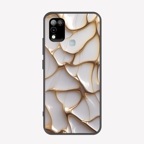 Infinix Hot 10 Play Cover - Luxury Gold Marble Series - Premium Printed Metal soft Bumper shock Proof Case