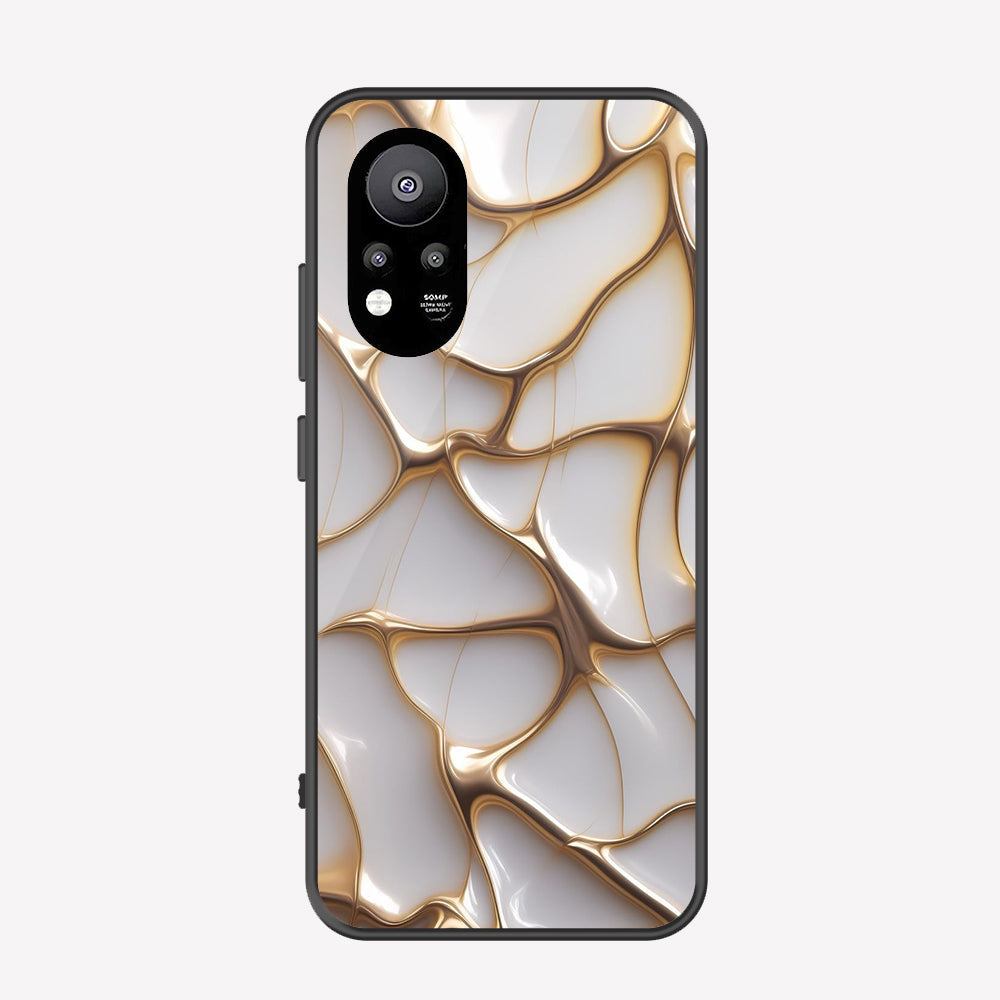 Infinix Hot 11s Cover - Luxury Gold Marble Series - Premium Printed Metal soft Bumper shock Proof Case