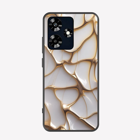 Infinix Hot 30 Cover - Luxury Gold Marble Series - Premium Printed Metal soft Bumper shock Proof Case