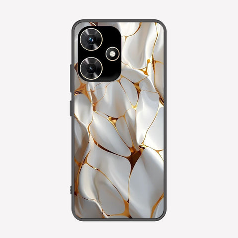 Infinix Hot 30i Cover - Luxury Gold Marble Series - Premium Printed Metal soft Bumper shock Proof Case