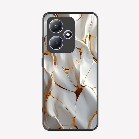 Infinix Hot 30 Play Cover - Luxury Gold Marble Series - Premium Printed Metal soft Bumper shock Proof Case