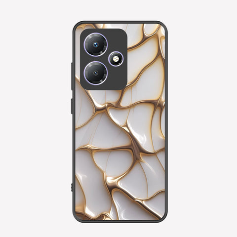 Infinix Hot 30 Play Cover - Luxury Gold Marble Series - Premium Printed Metal soft Bumper shock Proof Case