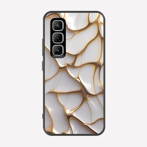 Infinix Hot 50 Pro Plus Cover - Luxury Gold Marble Series - Premium Printed Metal soft Bumper shock Proof Case