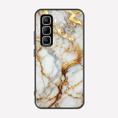 Infinix Hot 50 Pro Plus Cover - Luxury Gold Marble Series - Premium Printed Metal soft Bumper shock Proof Case