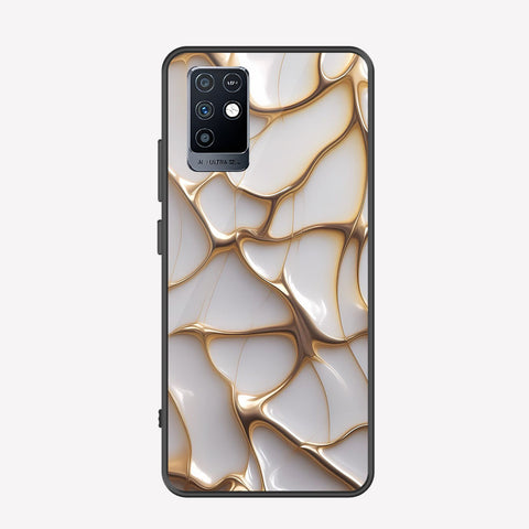 Infinix Note 10 Cover - Luxury Gold Marble Series - Premium Printed Metal soft Bumper shock Proof Case
