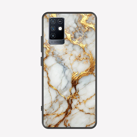 Infinix Note 10 Cover - Luxury Gold Marble Series - Premium Printed Metal soft Bumper shock Proof Case