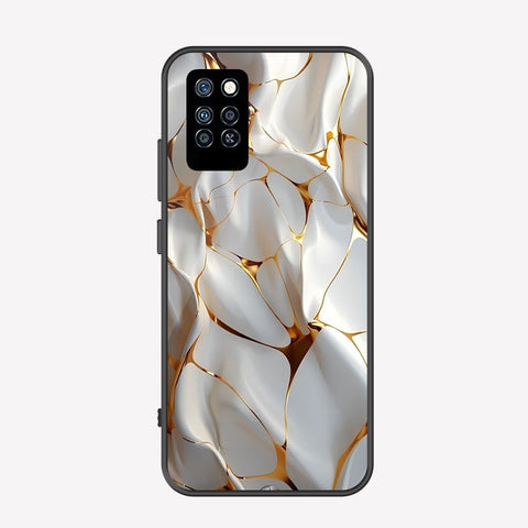 Infinix Note 10 Pro Cover - Luxury Gold Marble Series - Premium Printed Metal soft Bumper shock Proof Case
