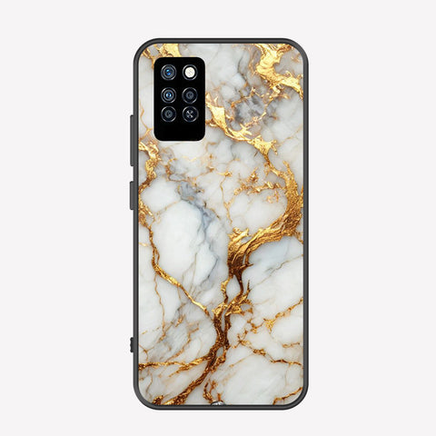 Infinix Note 10 Pro Cover - Luxury Gold Marble Series - Premium Printed Metal soft Bumper shock Proof Case