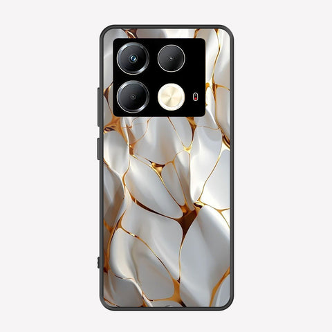 Infinix Note 40 Pro Plus Cover - Luxury Gold Marble Series - Premium Printed Metal soft Bumper shock Proof Case