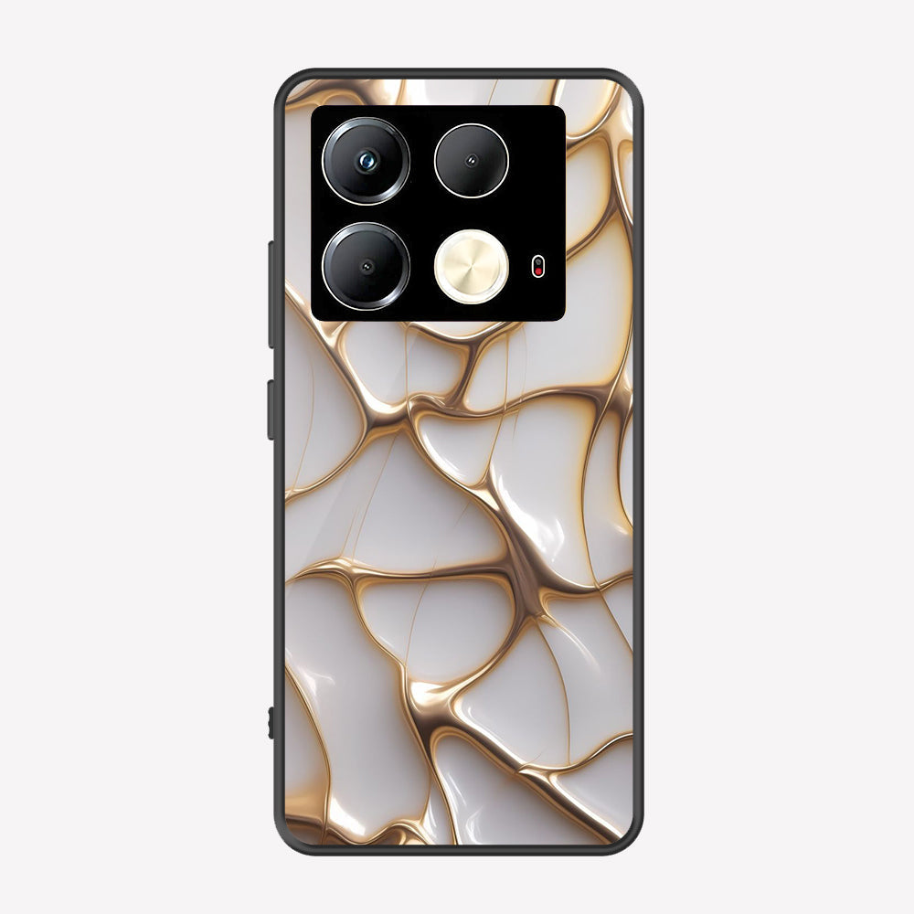 Infinix Note 40 Pro Plus Cover - Luxury Gold Marble Series - Premium Printed Metal soft Bumper shock Proof Case