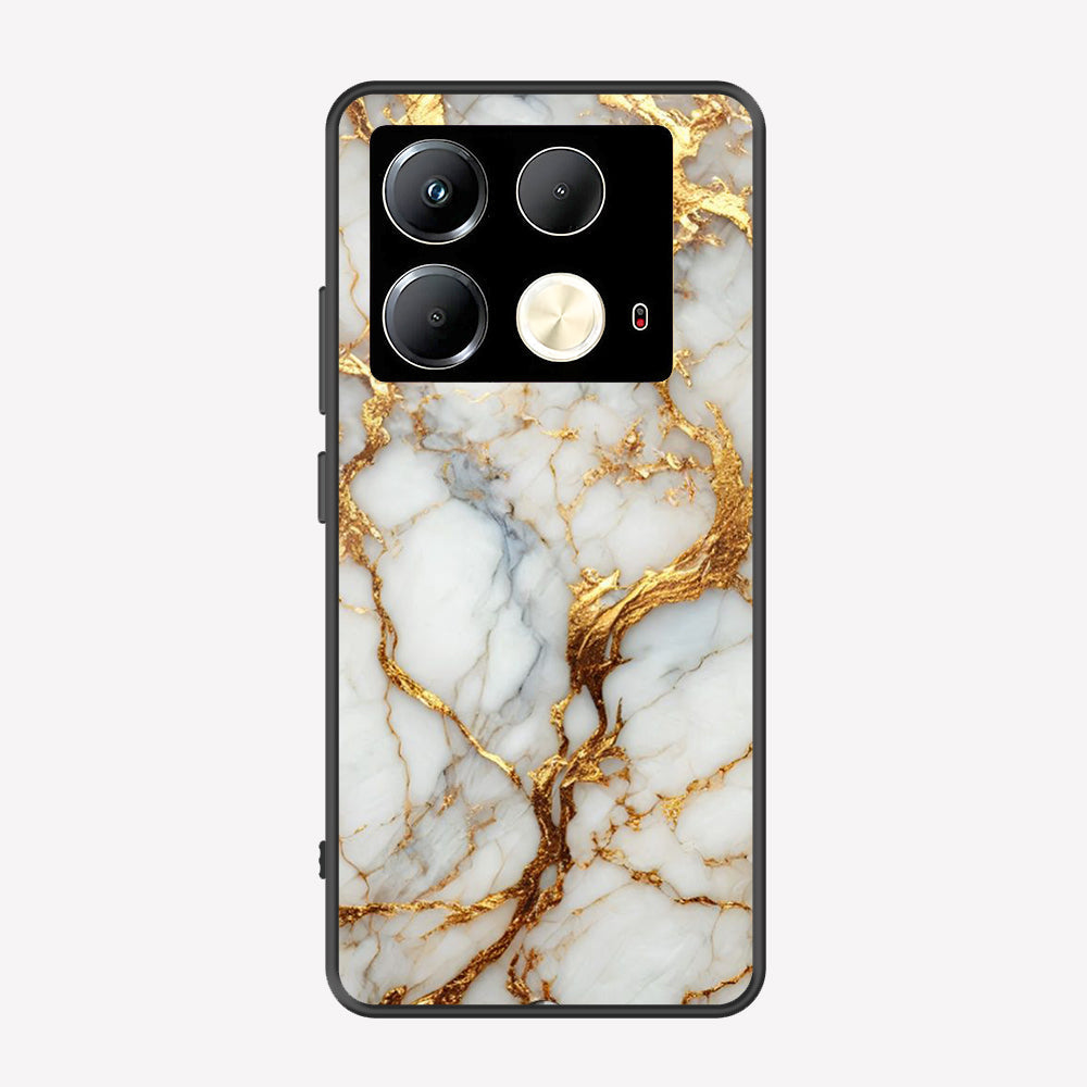 Infinix Note 40 Pro Plus Cover - Luxury Gold Marble Series - Premium Printed Metal soft Bumper shock Proof Case