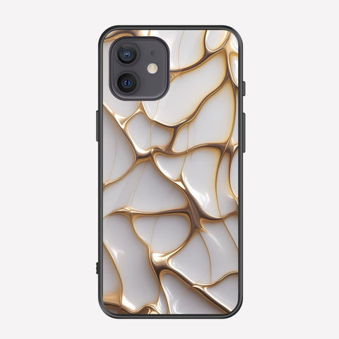iPhone 12 Cover - Luxury Gold Marble Series - Premium Printed Metal soft Bumper shock Proof Case