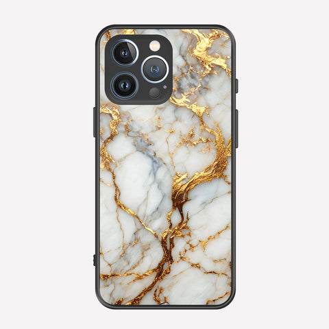 iPhone 13 Pro Cover - Luxury Gold Marble Series - Premium Printed Metal soft Bumper shock Proof Case