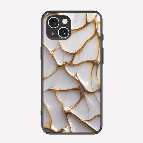 iPhone 15 Cover - Luxury Gold Marble Series - Premium Printed Metal soft Bumper shock Proof Case