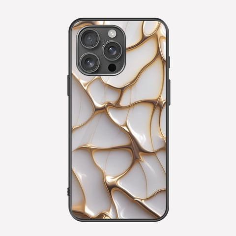 iPhone 15 Pro Cover - Luxury Gold Marble Series - Premium Printed Metal soft Bumper shock Proof Case
