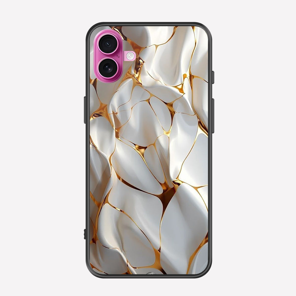 iPhone 16 Plus Cover - Luxury Gold Marble Series - Premium Printed Metal soft Bumper shock Proof Case