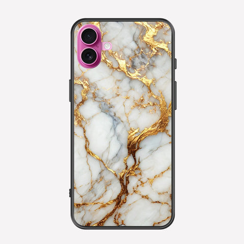 iPhone 16 Plus Cover - Luxury Gold Marble Series - Premium Printed Metal soft Bumper shock Proof Case