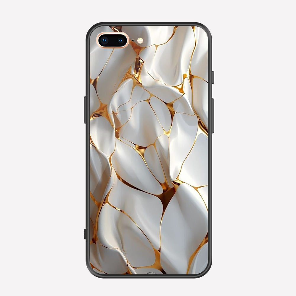 iPhone 8 Plus / 7 Plus Cover - Luxury Gold Marble Series - Premium Printed Metal soft Bumper shock Proof Case