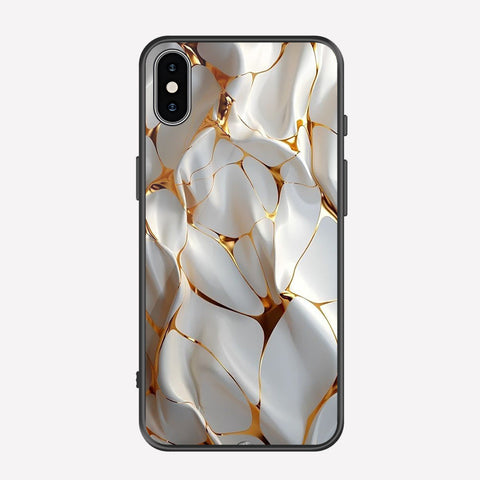 iPhone XS / X Cover - Luxury Gold Marble Series - Premium Printed Metal soft Bumper shock Proof Case