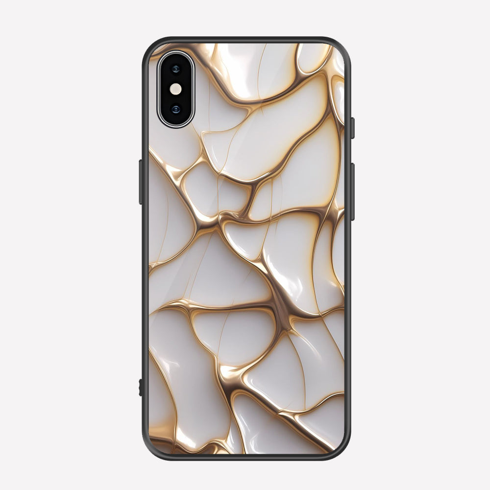 iPhone XS / X Cover - Luxury Gold Marble Series - Premium Printed Metal soft Bumper shock Proof Case