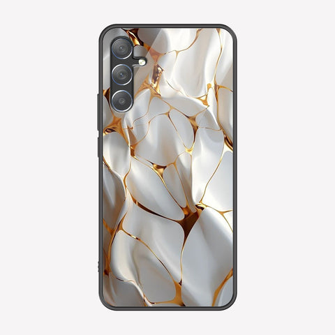 Samsung Galaxy M54 Cover - Luxury Gold Marble Series - Premium Printed Metal soft Bumper shock Proof Case