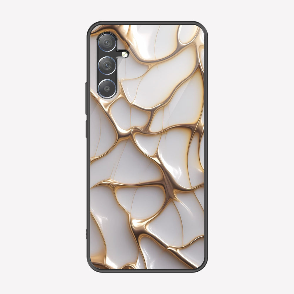 Samsung Galaxy M54 Cover - Luxury Gold Marble Series - Premium Printed Metal soft Bumper shock Proof Case