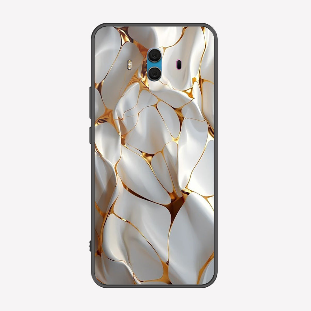 Huawei Mate 10 Cover - Luxury Gold Marble Series - Premium Printed Metal soft Bumper shock Proof Case