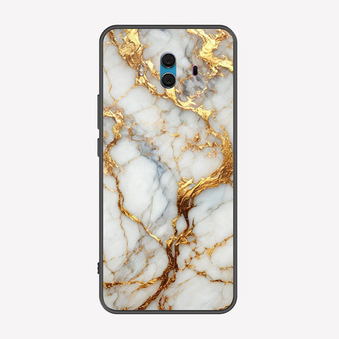 Huawei Mate 10 Cover - Luxury Gold Marble Series - Premium Printed Metal soft Bumper shock Proof Case