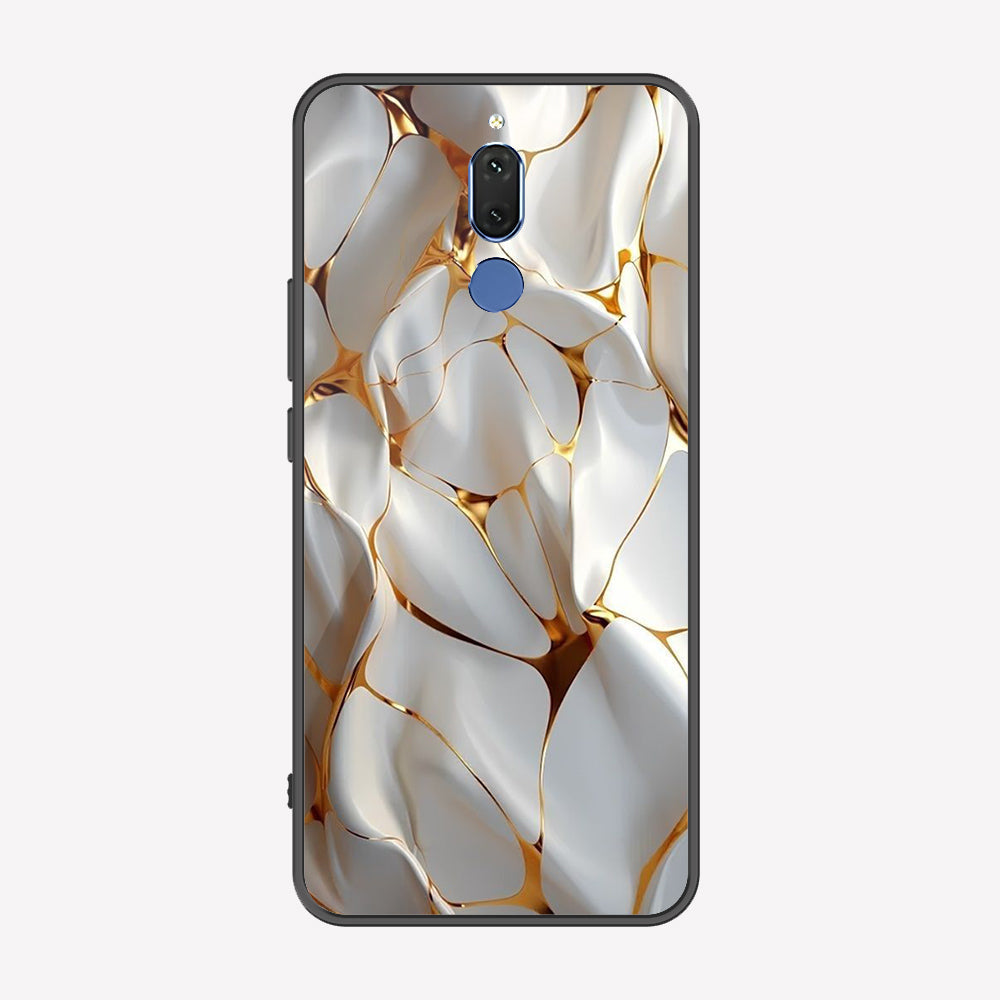 Huawei Mate 10 Lite Cover - Luxury Gold Marble Series - Premium Printed Metal soft Bumper shock Proof Case