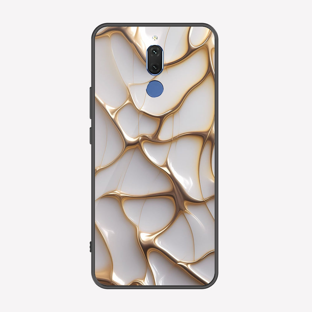 Huawei Mate 10 Lite Cover - Luxury Gold Marble Series - Premium Printed Metal soft Bumper shock Proof Case