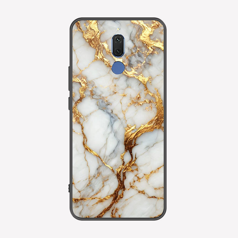 Huawei Mate 10 Lite Cover - Luxury Gold Marble Series - Premium Printed Metal soft Bumper shock Proof Case