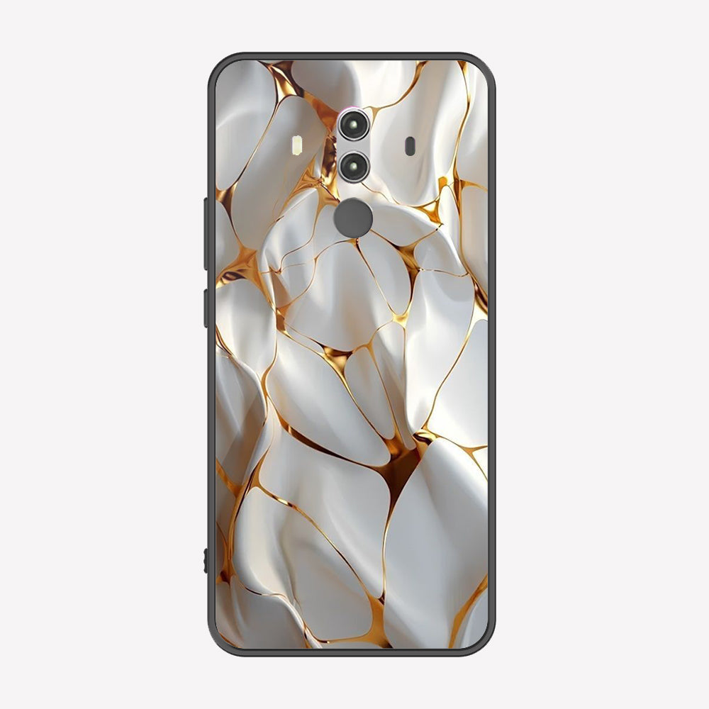 Huawei Mate 10 Pro Cover - Luxury Gold Marble Series - Premium Printed Metal soft Bumper shock Proof Case