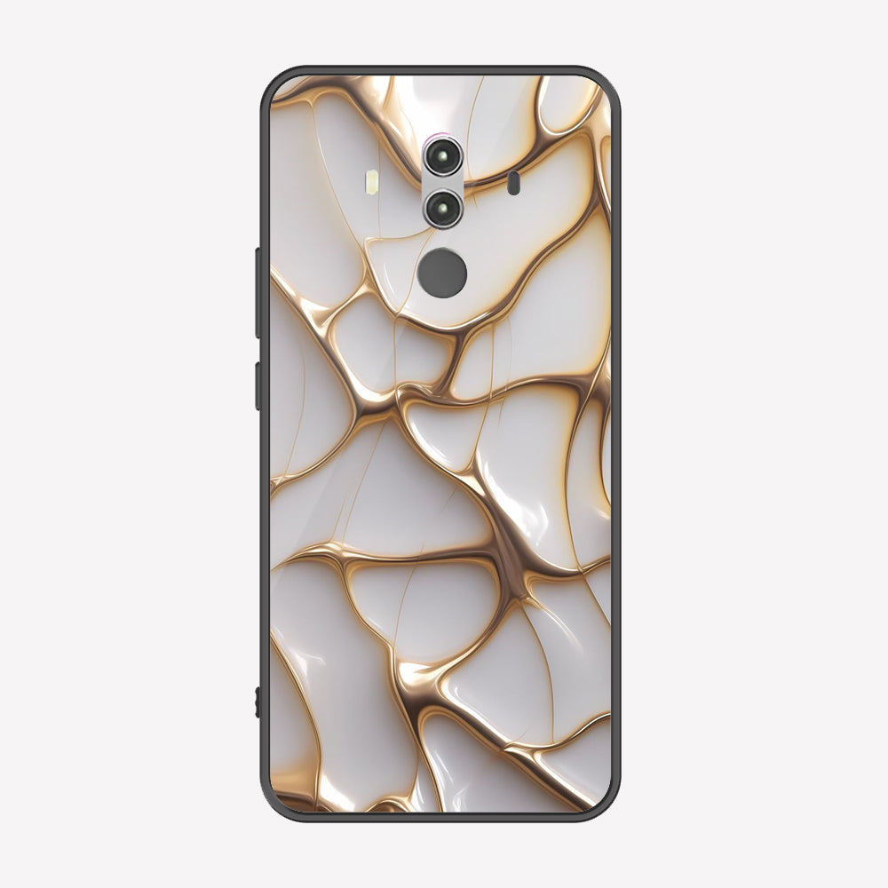 Huawei Mate 10 Pro Cover - Luxury Gold Marble Series - Premium Printed Metal soft Bumper shock Proof Case