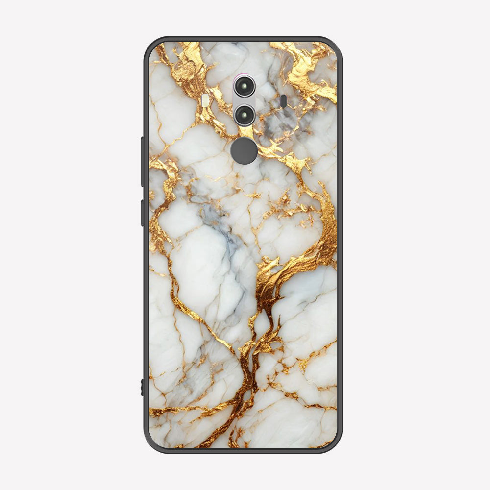 Huawei Mate 10 Pro Cover - Luxury Gold Marble Series - Premium Printed Metal soft Bumper shock Proof Case