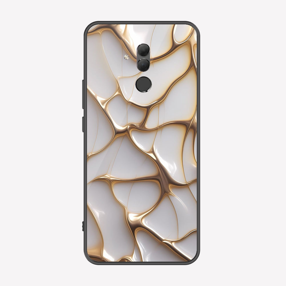 Huawei Mate 20 Lite Cover - Luxury Gold Marble Series - Premium Printed Metal soft Bumper shock Proof Case