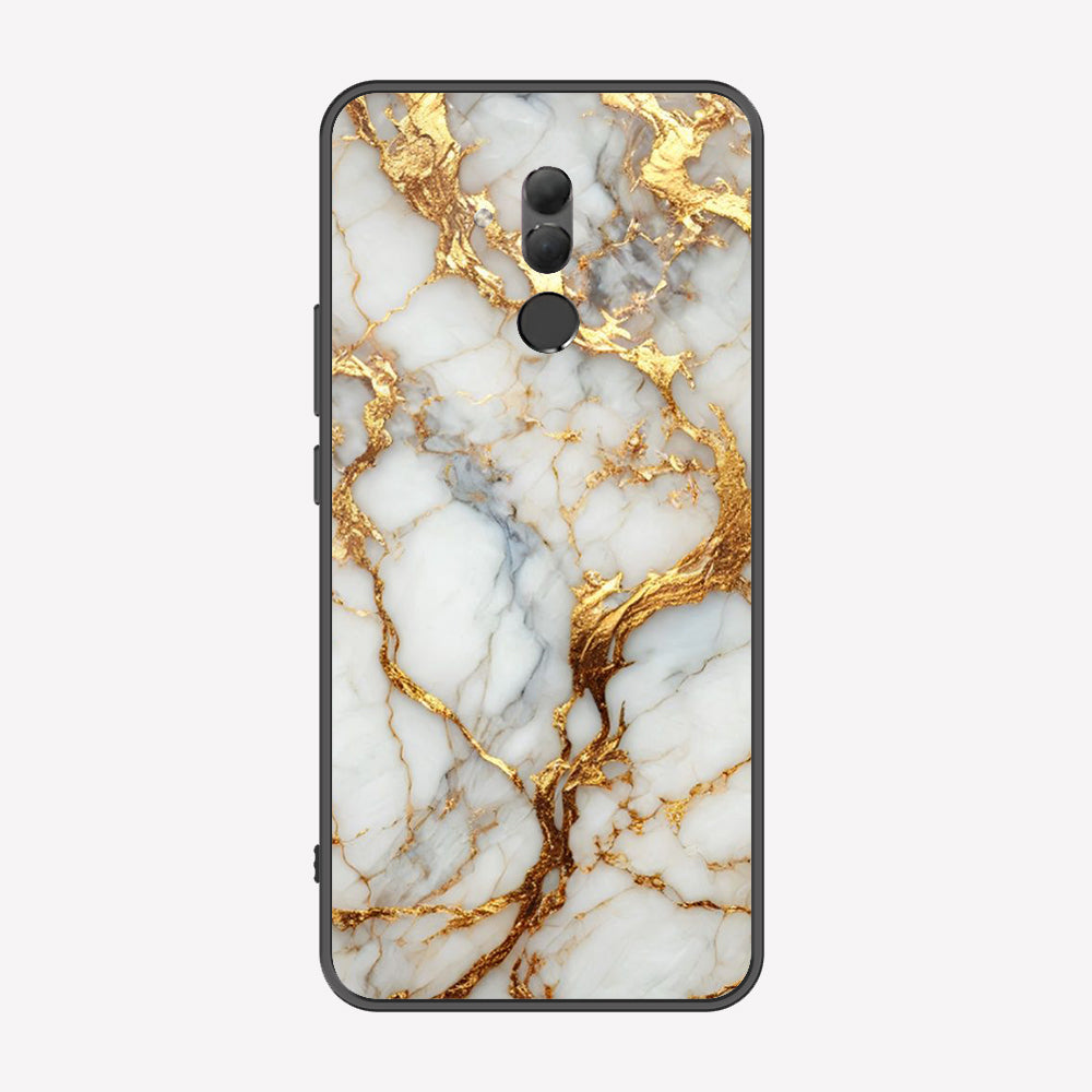 Huawei Mate 20 Lite Cover - Luxury Gold Marble Series - Premium Printed Metal soft Bumper shock Proof Case
