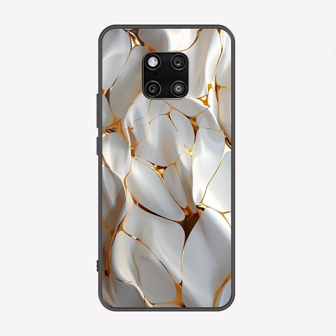Huawei Mate 20 Pro Cover - Luxury Gold Marble Series - Premium Printed Metal soft Bumper shock Proof Case